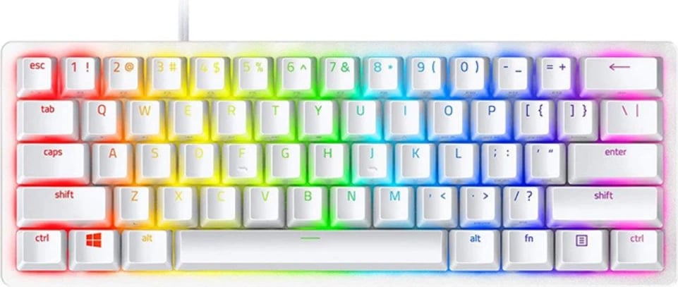 Tastierë, Razer, Huntsman Mini RZ03-03390400-R3M1, 60% me US-Int layout, RGB, e bardhë