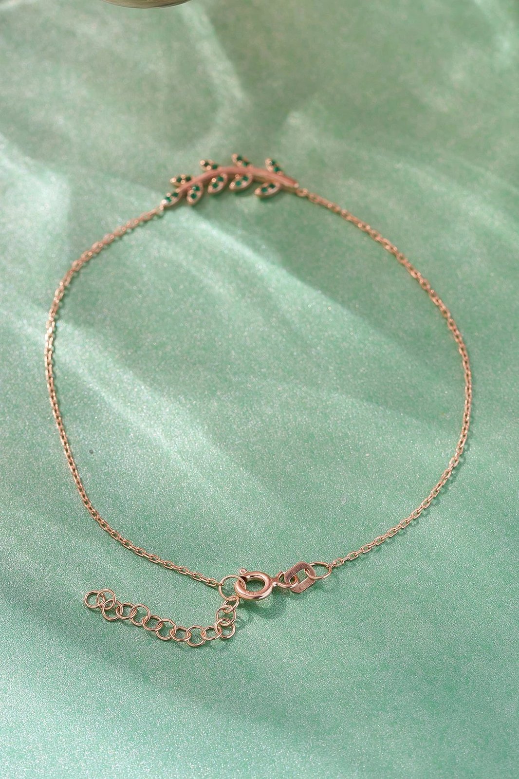 Byzylyk argjendi Jumeon, ngjyrë e gjelbër dhe ari rozë, 10291YSL