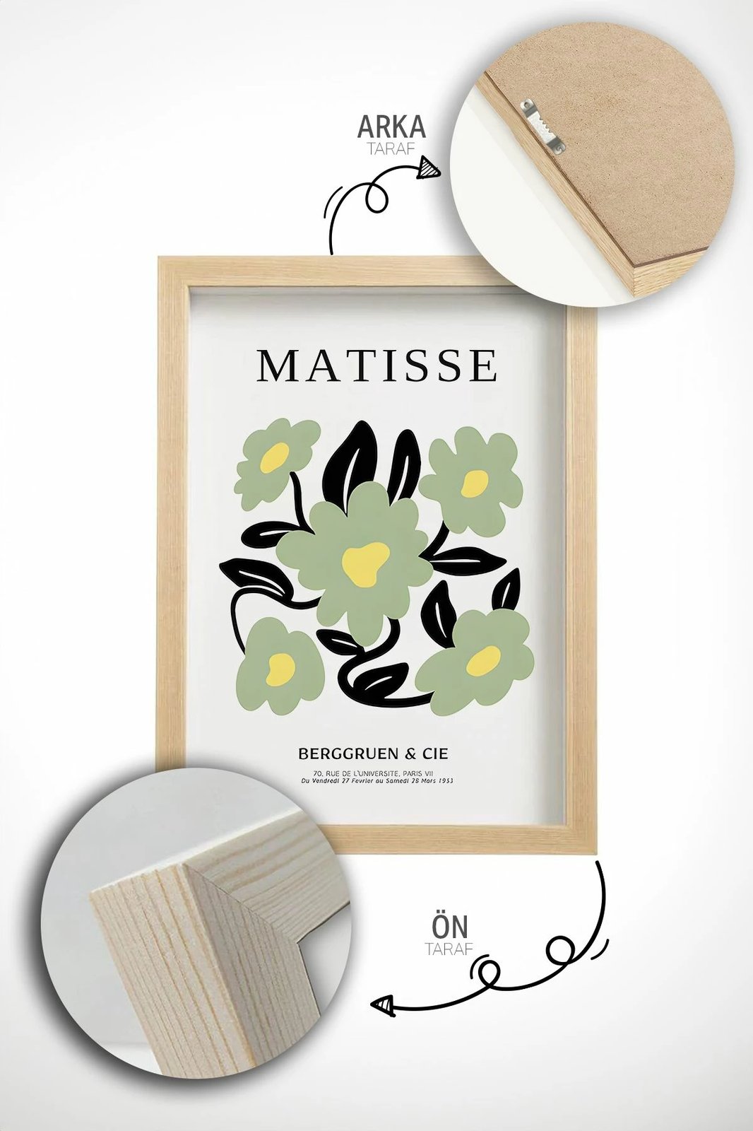 Pikturë dekorative me kornizë (3 copë), Wallity, Artvmodel13-Ahsap