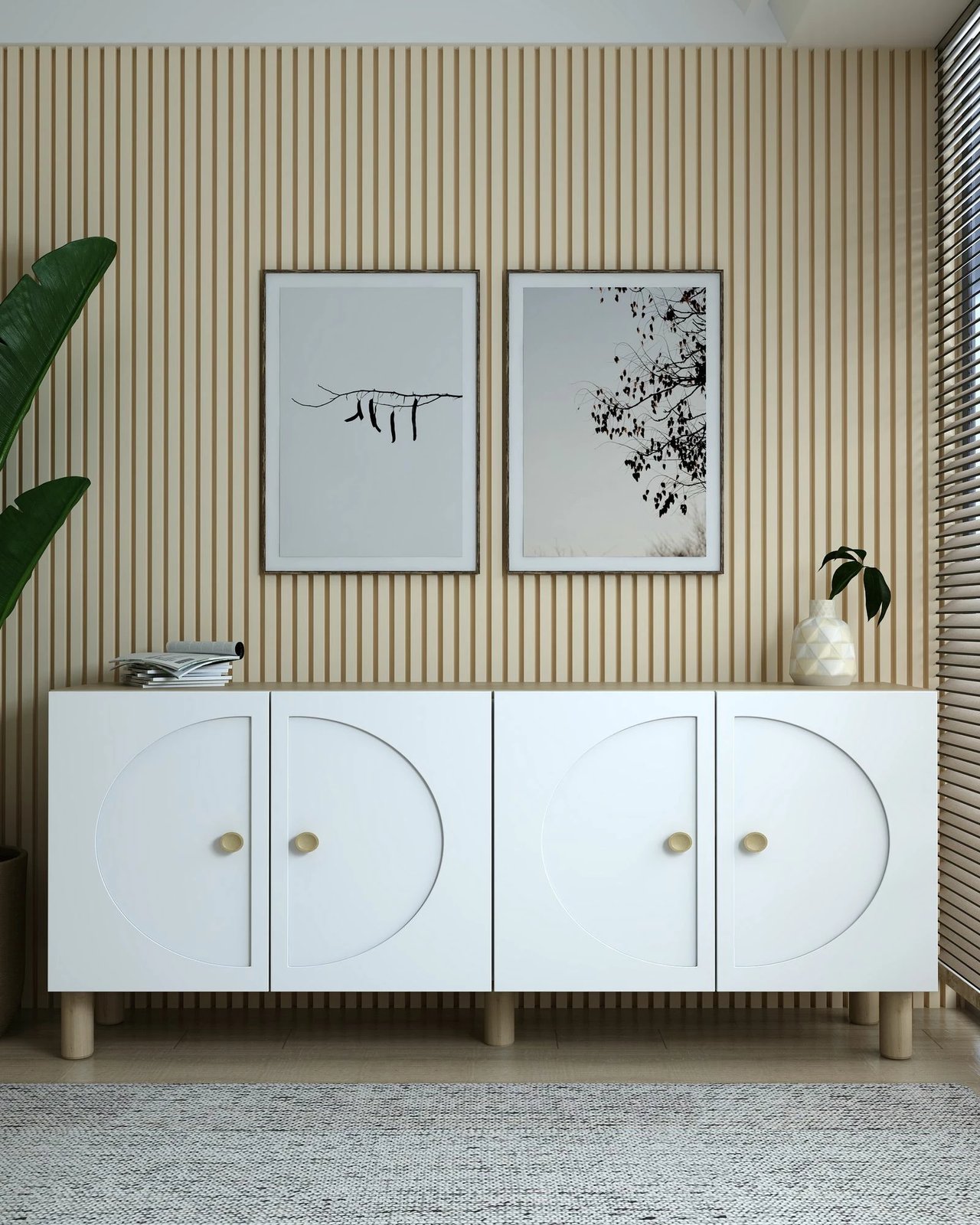 Konsol Skye Decor, lisi Sapphire, e bardhë