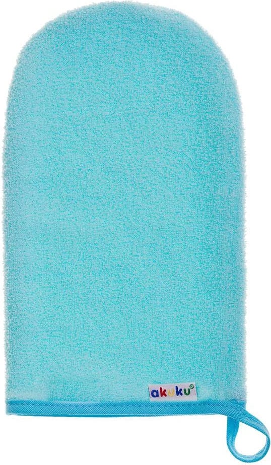 Dorezë larëse për bebe, AKUKU, terry cloth, 18x9.5 cm, 82% pambuk 18% poliester, blu