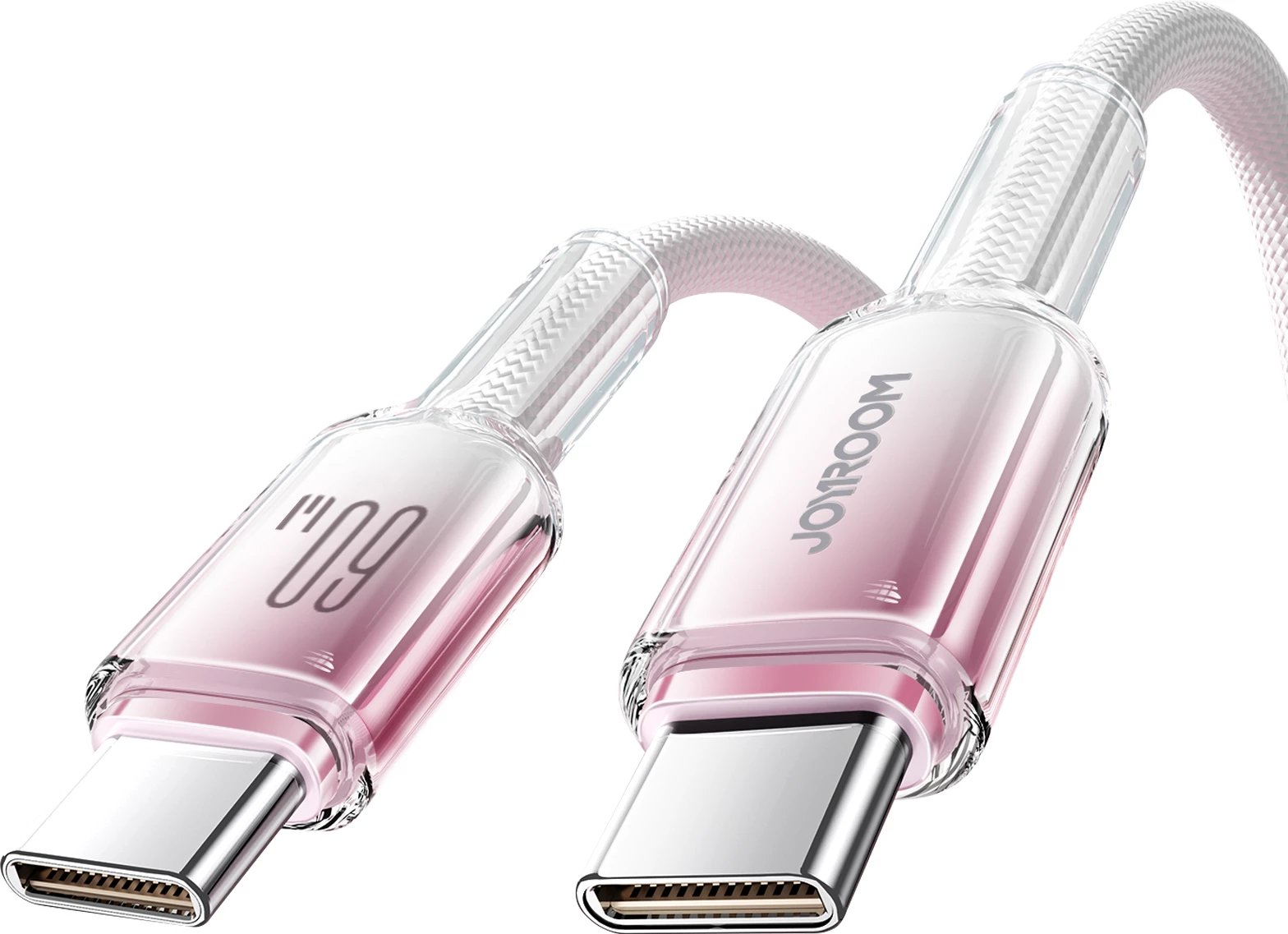Kabllo USB-C në USB-C Joyroom S-A42 Crystal-Clear Series, 1.2m, 60W, Bardhë