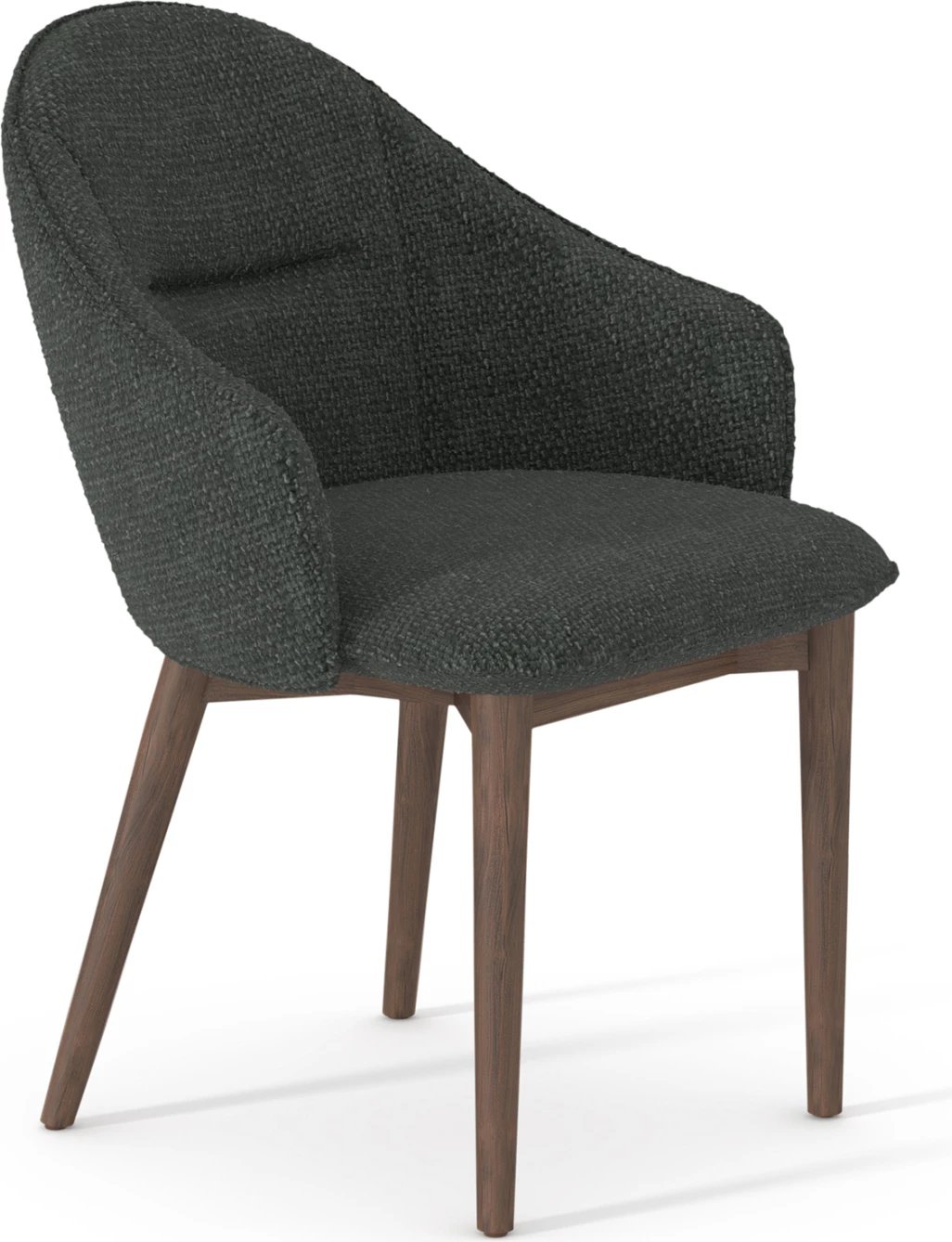 Karrige ngrënieje Swaive, stof gri e errët, këmbë dru ahu ngjyrë arre, CD18102.01, 61x61.5x84cm