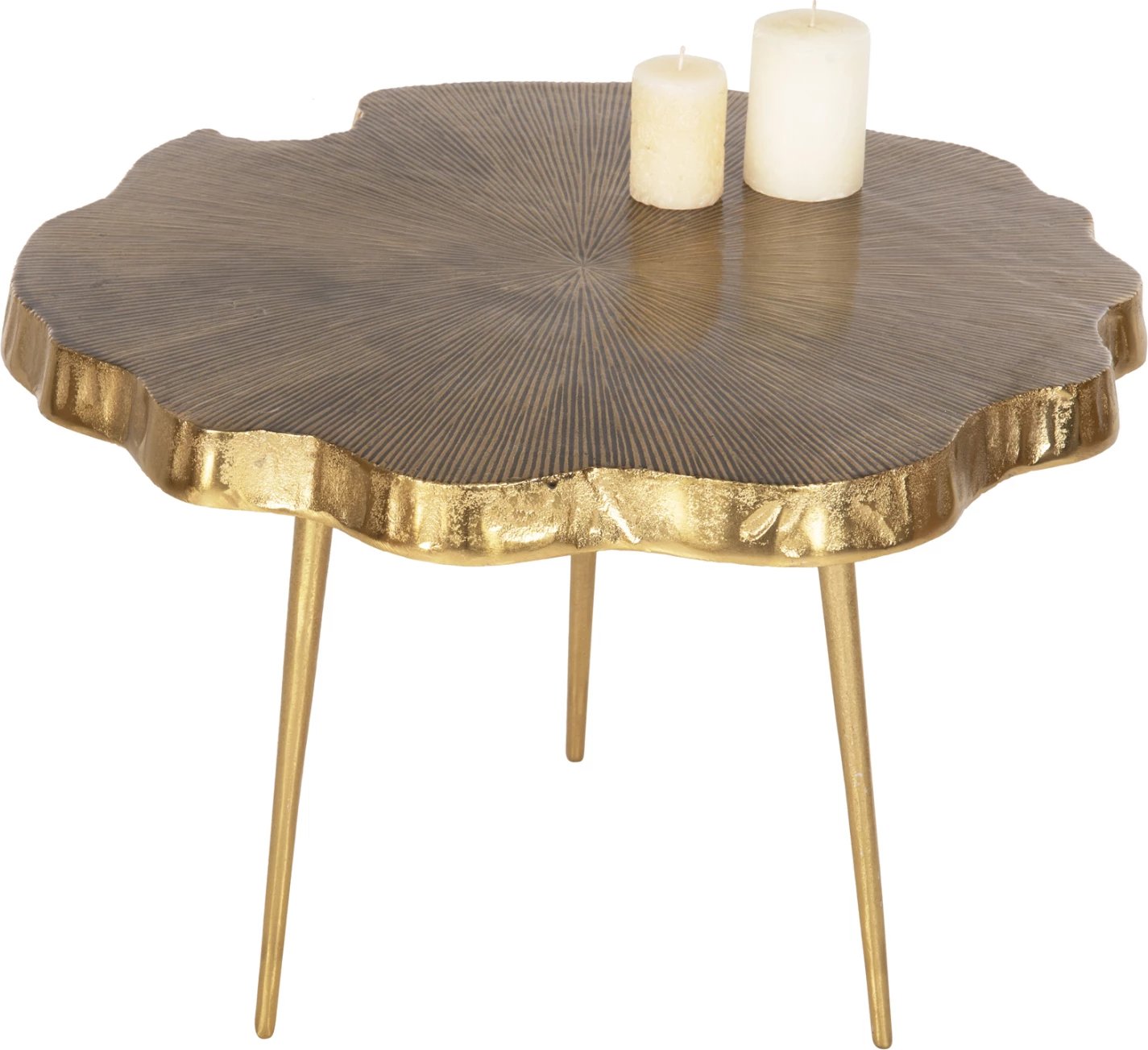 Tavolinë kafeje ANGUL, metal, ngjyrë ari-zi, FH4263, 62x62x44H cm