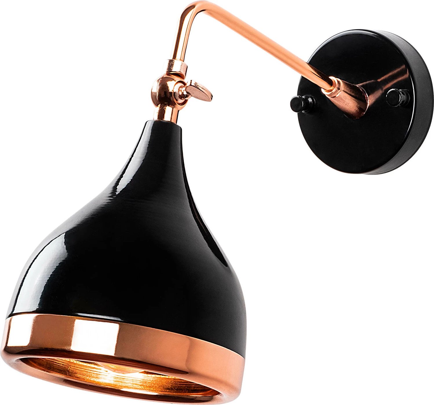 Llambë muri moderne, Opviq Yıldo - 7031, ngjyrë e zezë dhe bakri