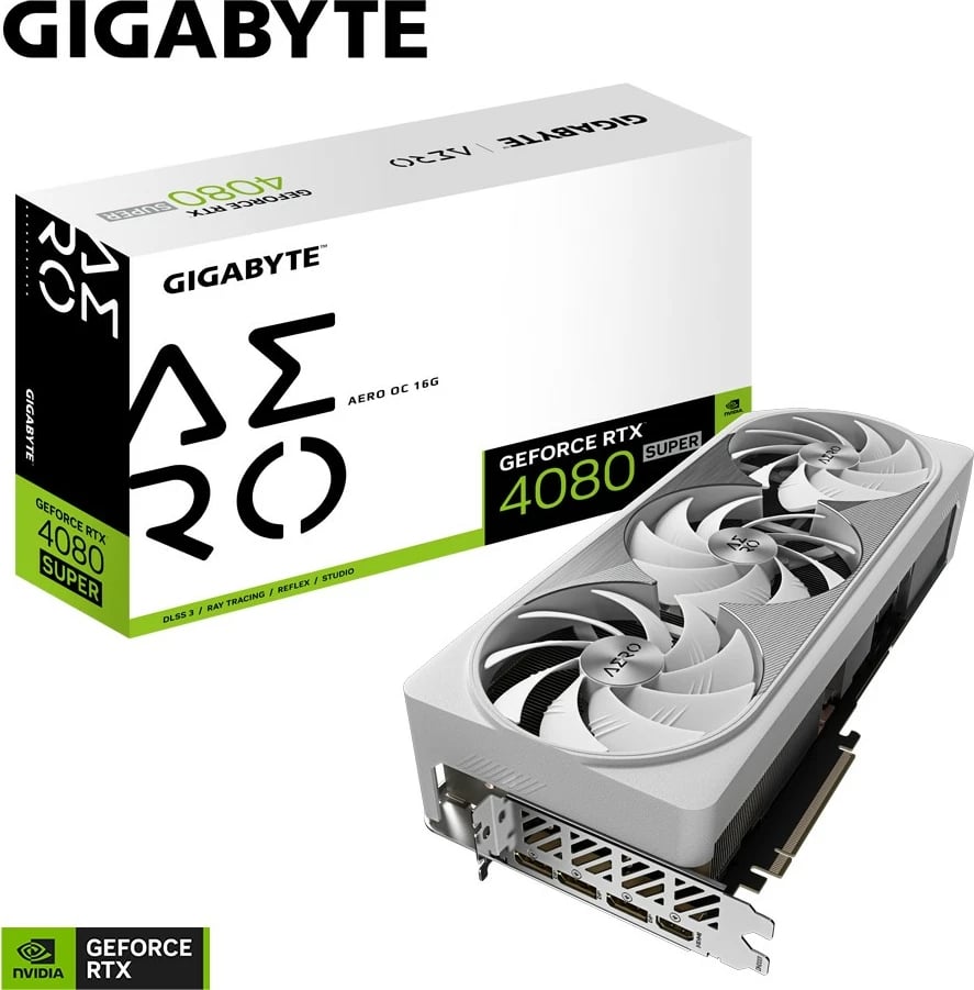 Kartelë grafike Gigabyte AERO GeForce RTX 4080 SUPER OC 16G, 16 GB, GDDR6X, e bardhë