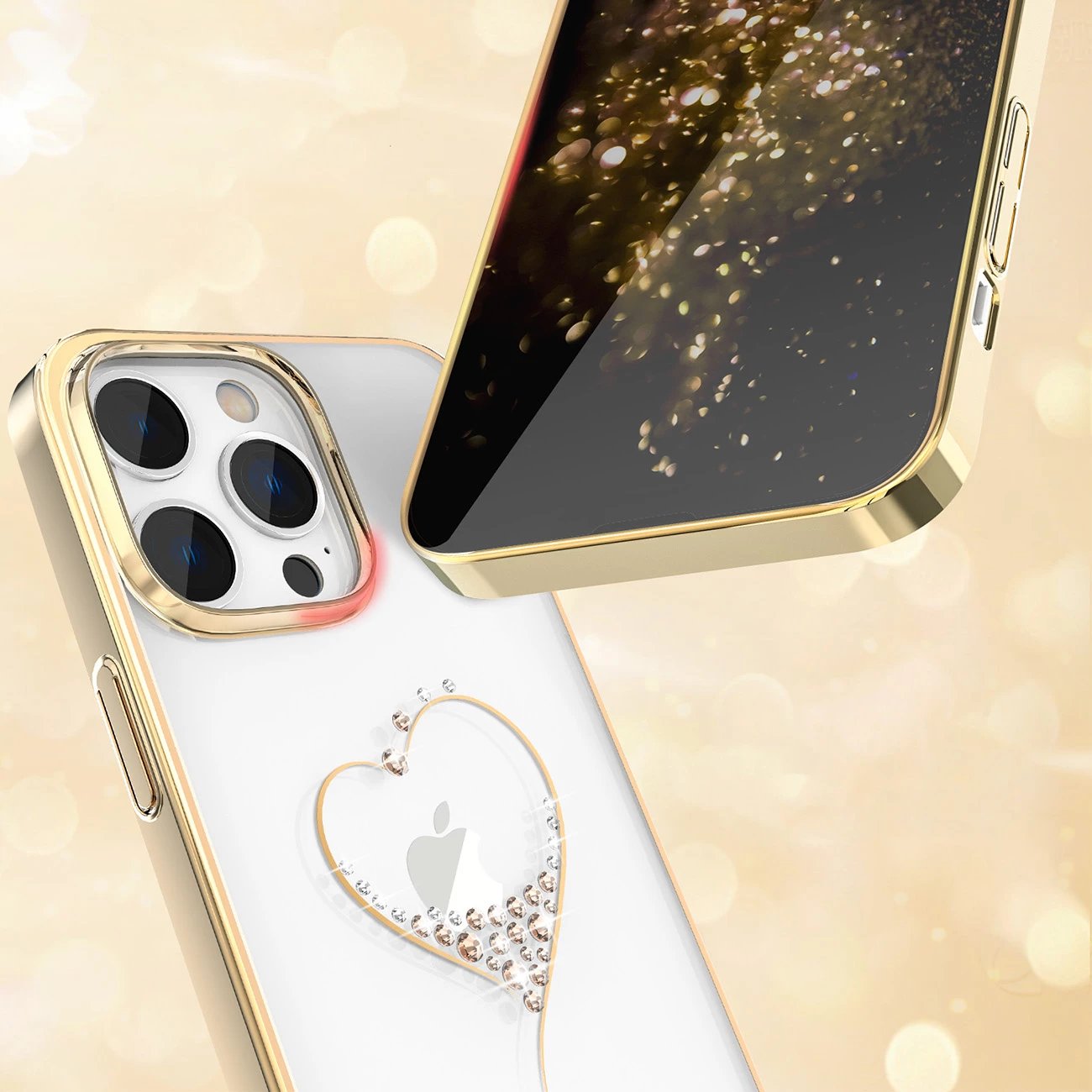 Mbështjellës Kingxbar Wish Series për iPhone 14 Plus, me kristale Swarovski, Ari
