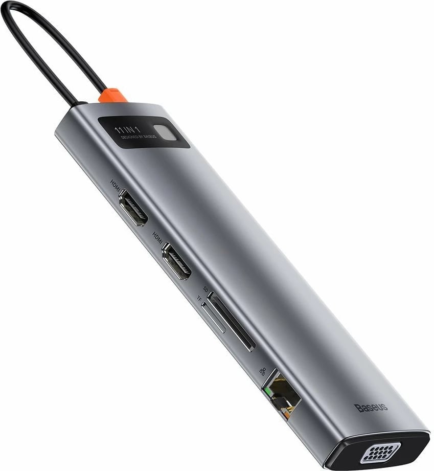 Kasë Baseus Metal Gleam 11in1, USB Type-C HUB, CAHUB-CT0G, Gri