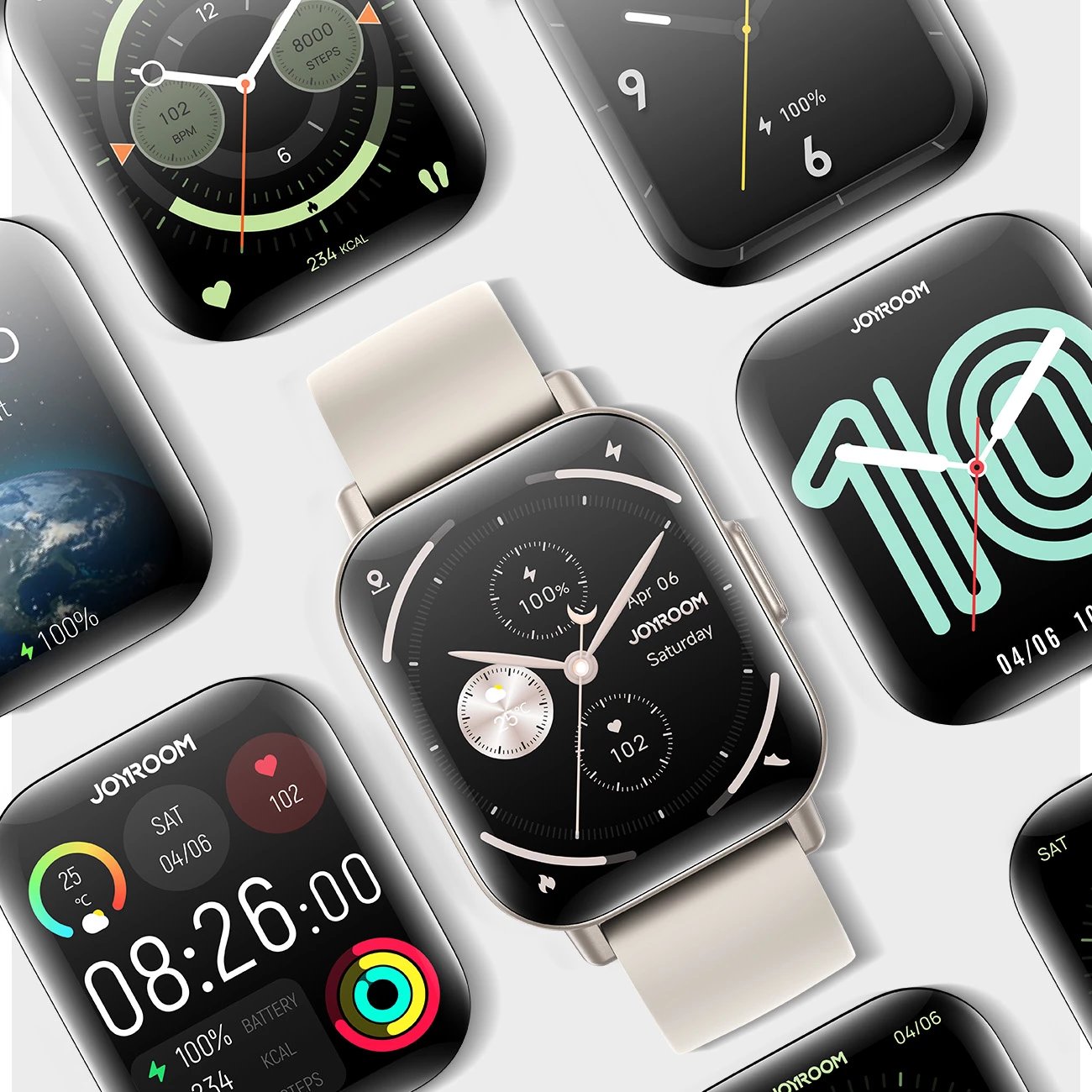 Smartwatch Joyroom Fit-Life JR-FT3S, 1.96", Bluetooth, 340 mAh, Titanium