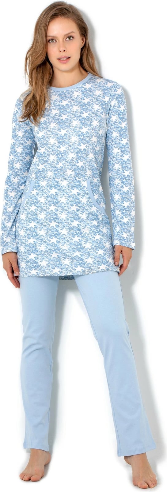 Pizhama grash Jumeon, ngjyrë kaltër e çelët, 002-000518, set
