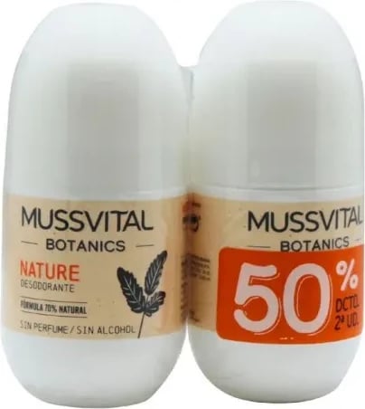 Deodorant roll-on unisex Mussvital Botanics Deo Nature, set 2x75ml