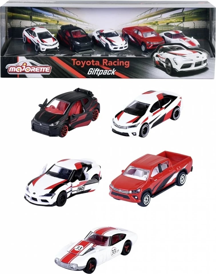 Set veturash lodër Majorette Toyota Racing 5-pack, Simba