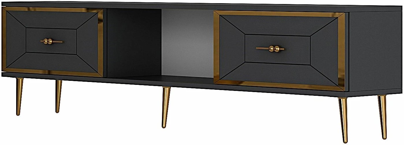 Komodë TV Skye Decor, ngjyrë antracit, ar, 150x40.6x29.6cm