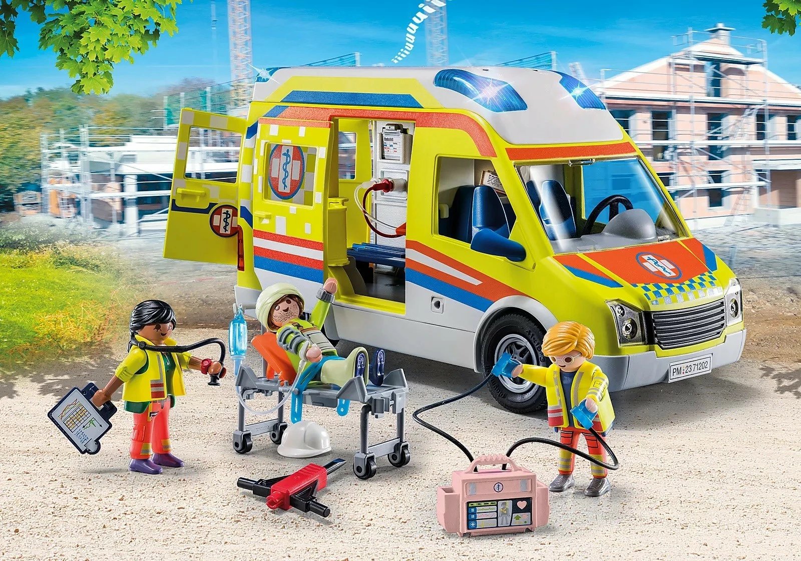 Set lodrash Playmobil City Life Ambulanca 71202 me drita dhe zë, 67 pjesë