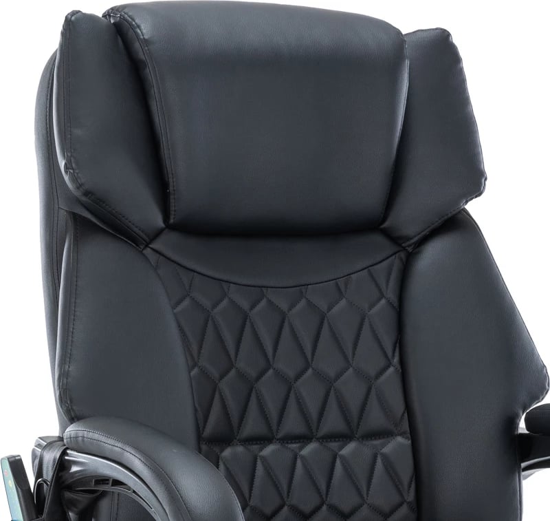 Karrige për zyre, mekanizëm premium, masazh-ngrohje, e zezë