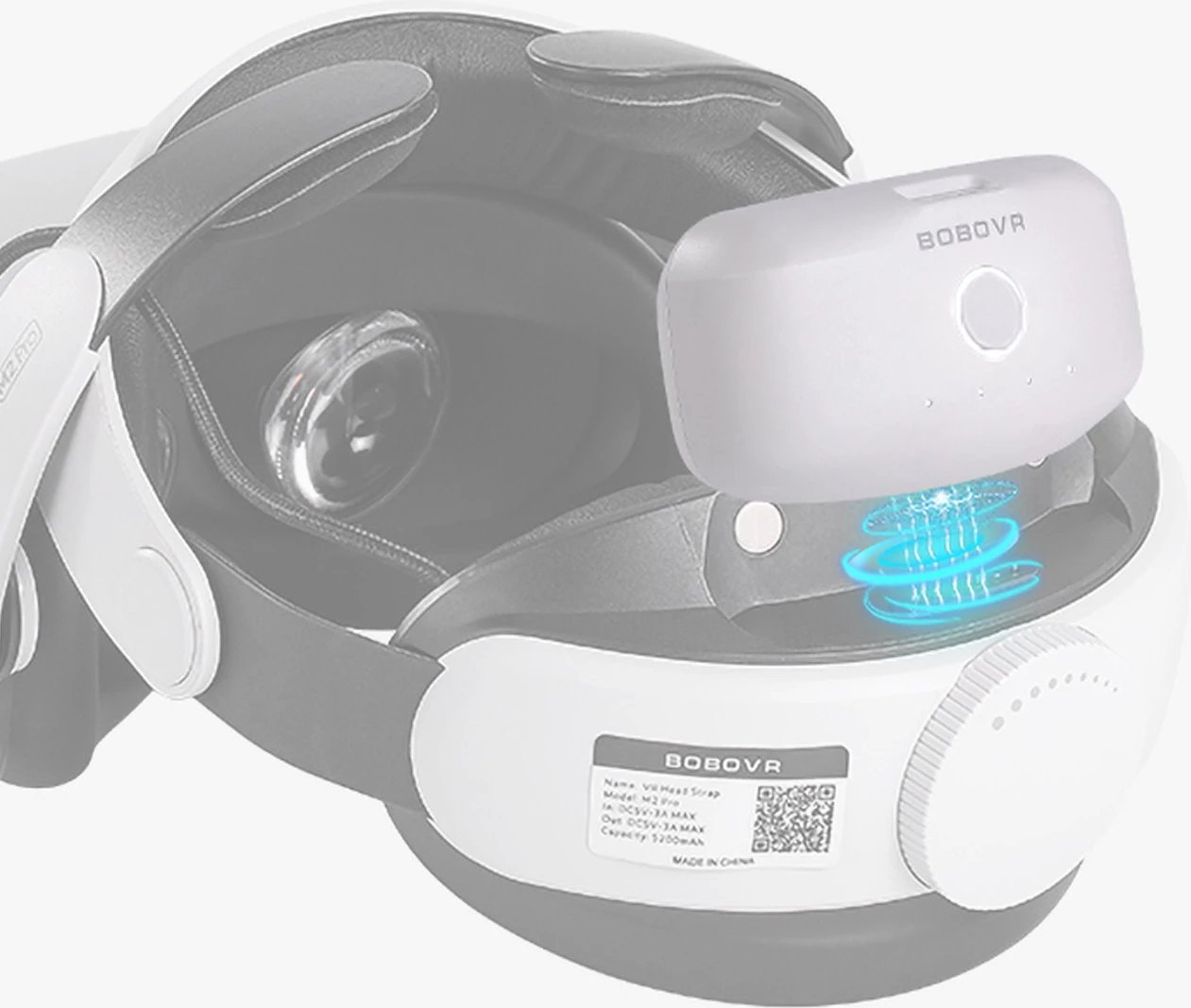 Bateri e jashtme BoboVR B2, 5200 mAh, për rripa BoboVR M1/M2/M3, e bardhë