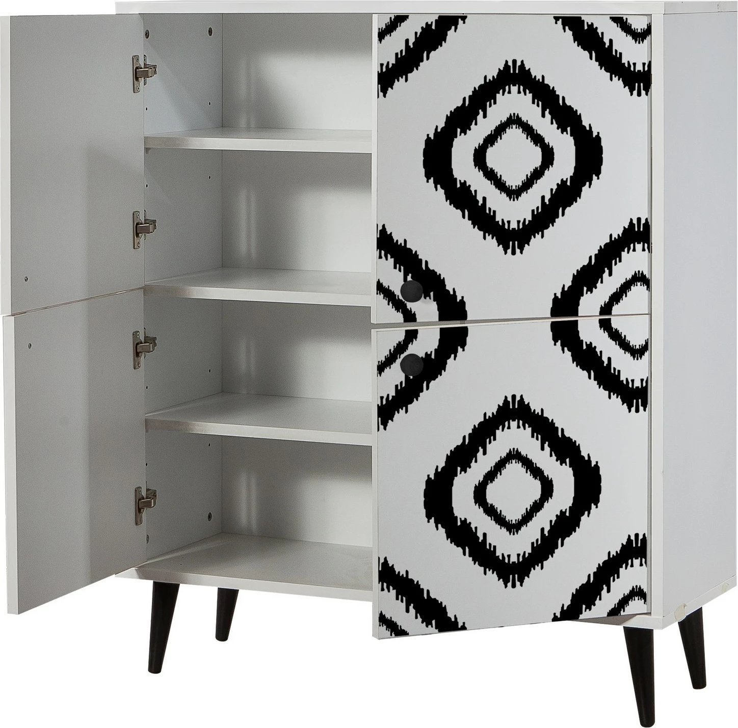 Dollap multifunksional Hanah Home, Multilüx Fas, bardhë e zi