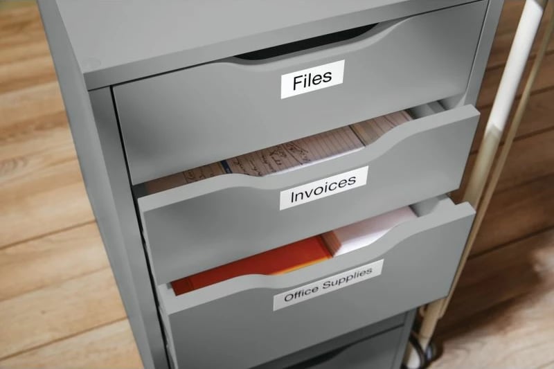 Shirit etiketime DYMO, i bardhë me të zezë