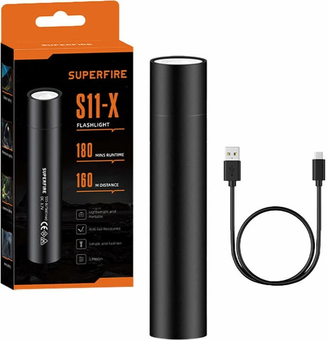 Elektrik dore Superfire S11-X, 1500 mAh, 1100 lumen, i zi