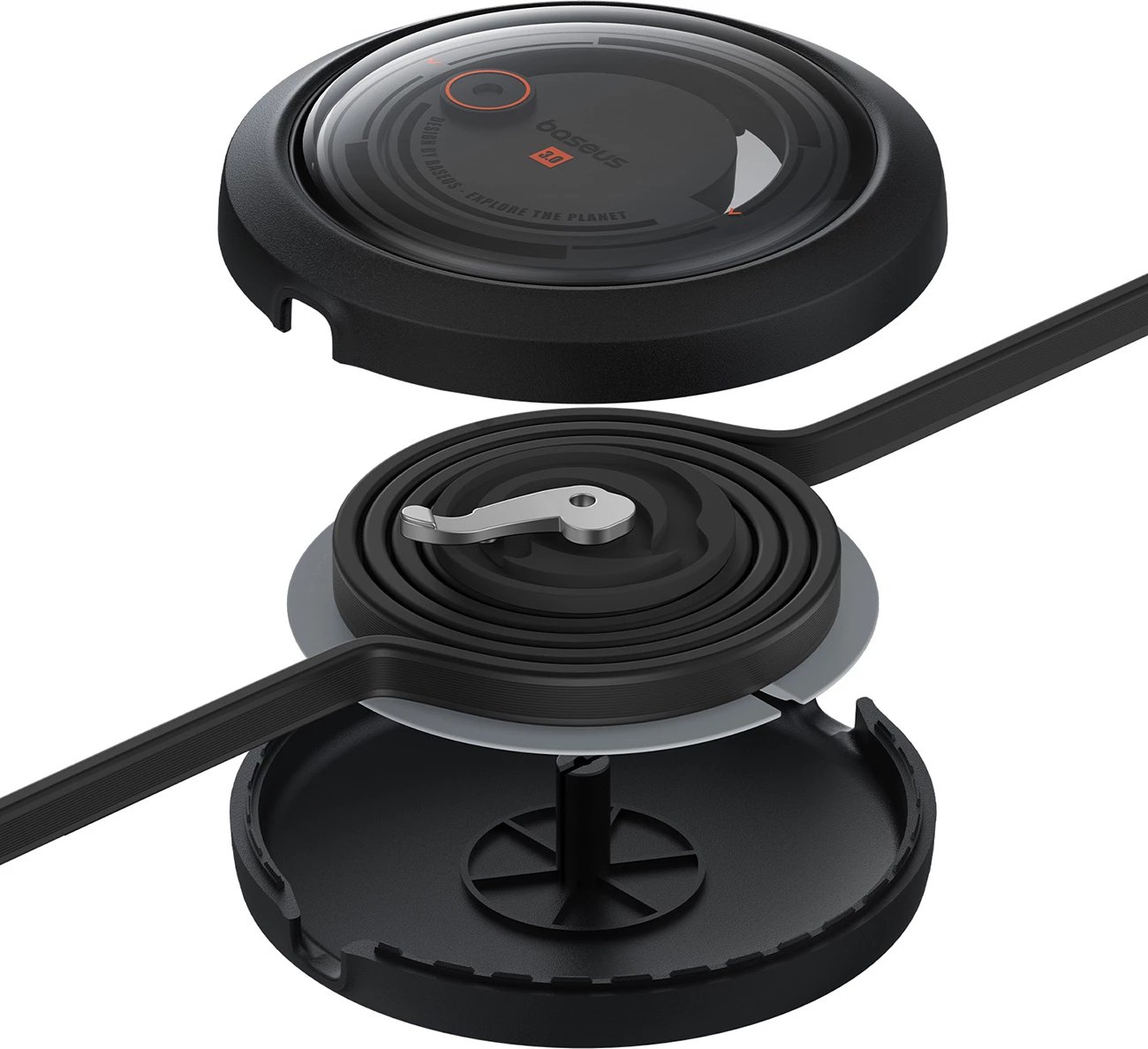 Kabllo tërheqëse Baseus Free2Draw CB000084, 1.1m, USB-C/Lightning/micro USB, 100W, e zezë Kabllo tërheqëse Baseus Free2Draw CB000084, 1.1m, USB-C/Lightning/micro USB, 100W, e zezë