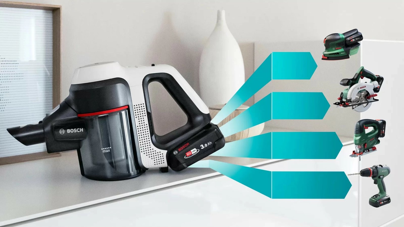 Fshesë stick 2-në-1 Bosch BBS711W, pa qese, 0.3L, e bardhë Fshesë stick 2-në-1 Bosch BBS711W, pa qese, 0.3L, e bardhë