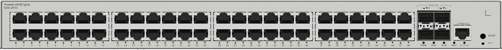 Switch Huawei S310-48P4X, Gigabit Ethernet, PoE, 1U, Gri