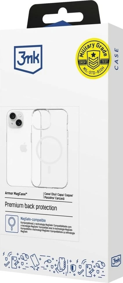 Mbështjellës 3MK Armor MagCase për iPhone 13/14, MagSafe, Transparent