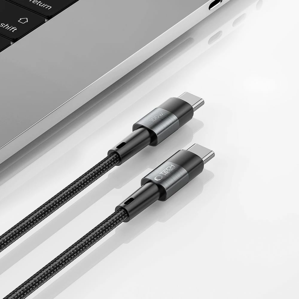 Kabllo USB-C/USB-C Tech-Protect UltraBoost 3m, 100W, Gri