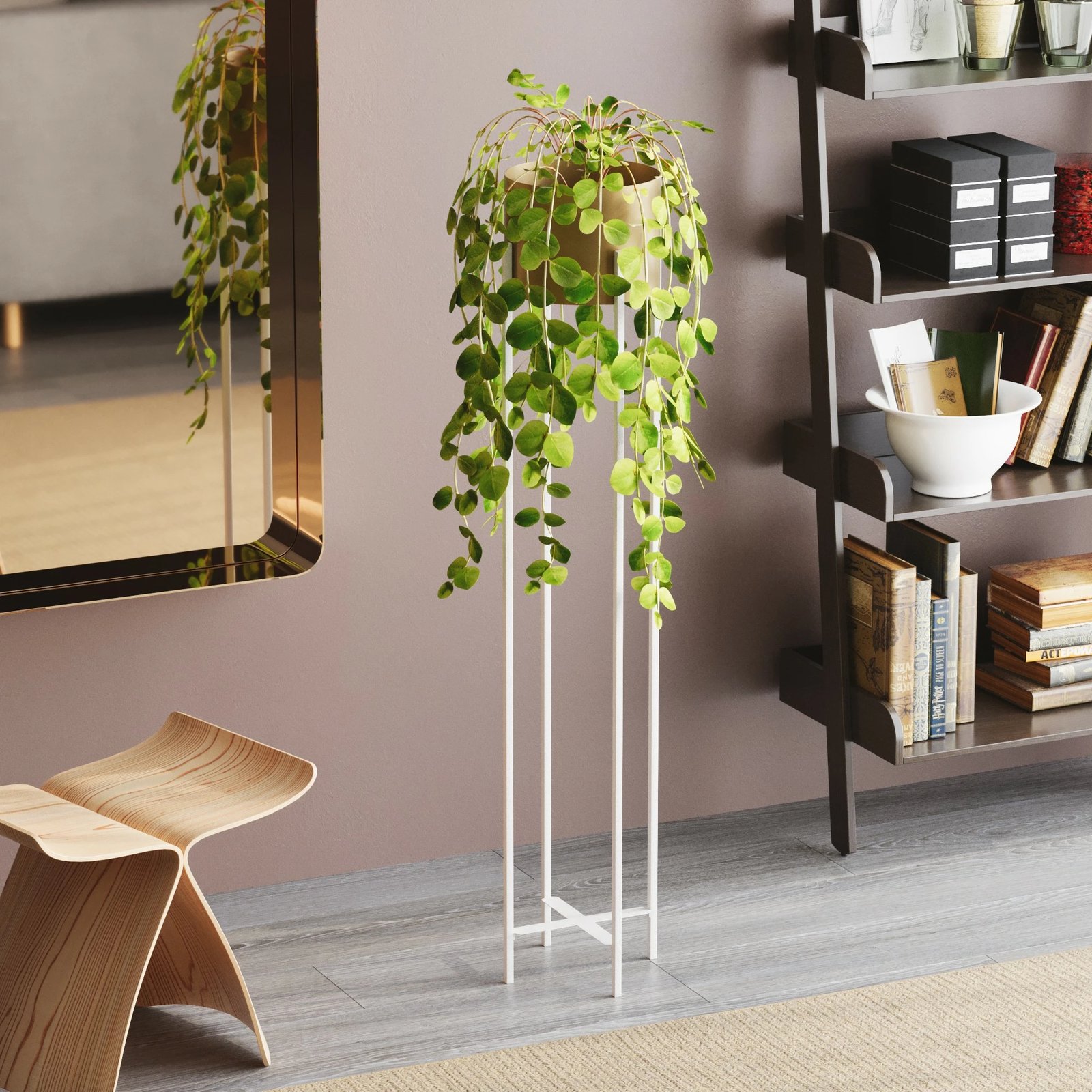 Vazo dekorative Aberto Design, GED-024-C, e bardhë dhe e artë