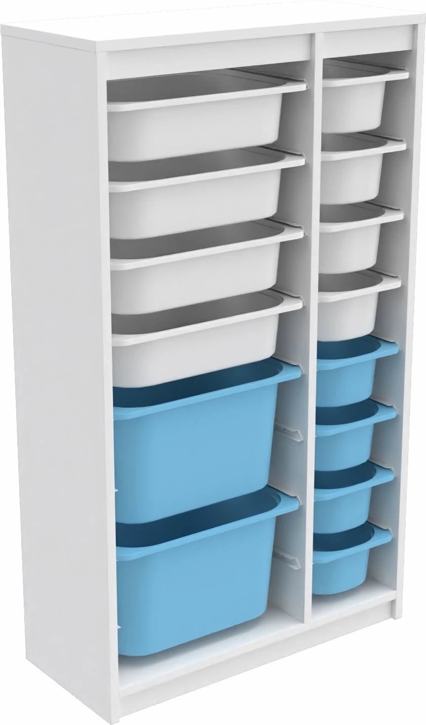 Dollap multifunksional Hanah Home, Montana Xs 2D4N8U, i bardhë, kaltër