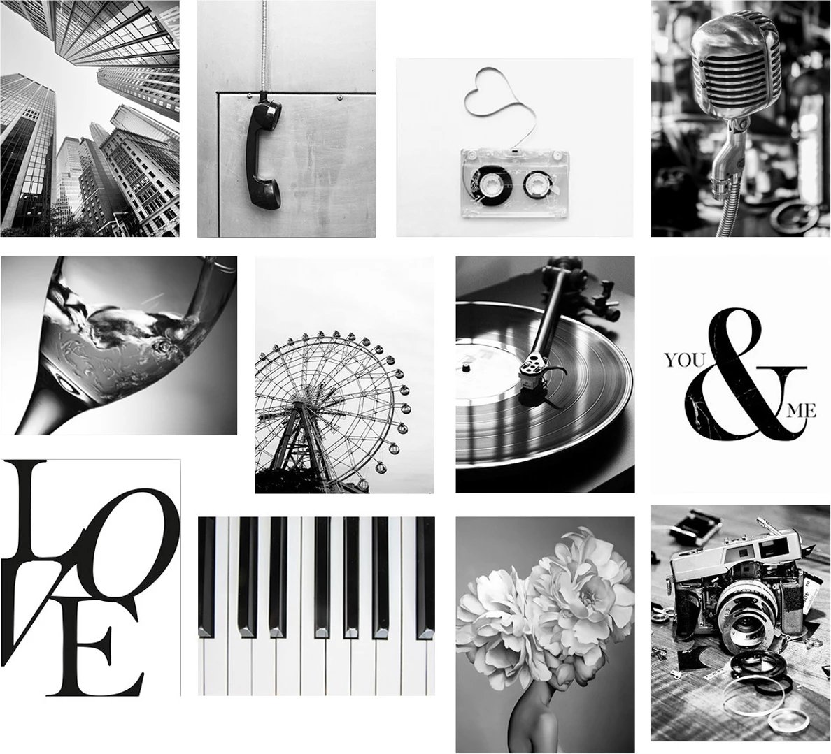 Piktura dekorative MDF (12 copë), Wallity, 12MDF16YS