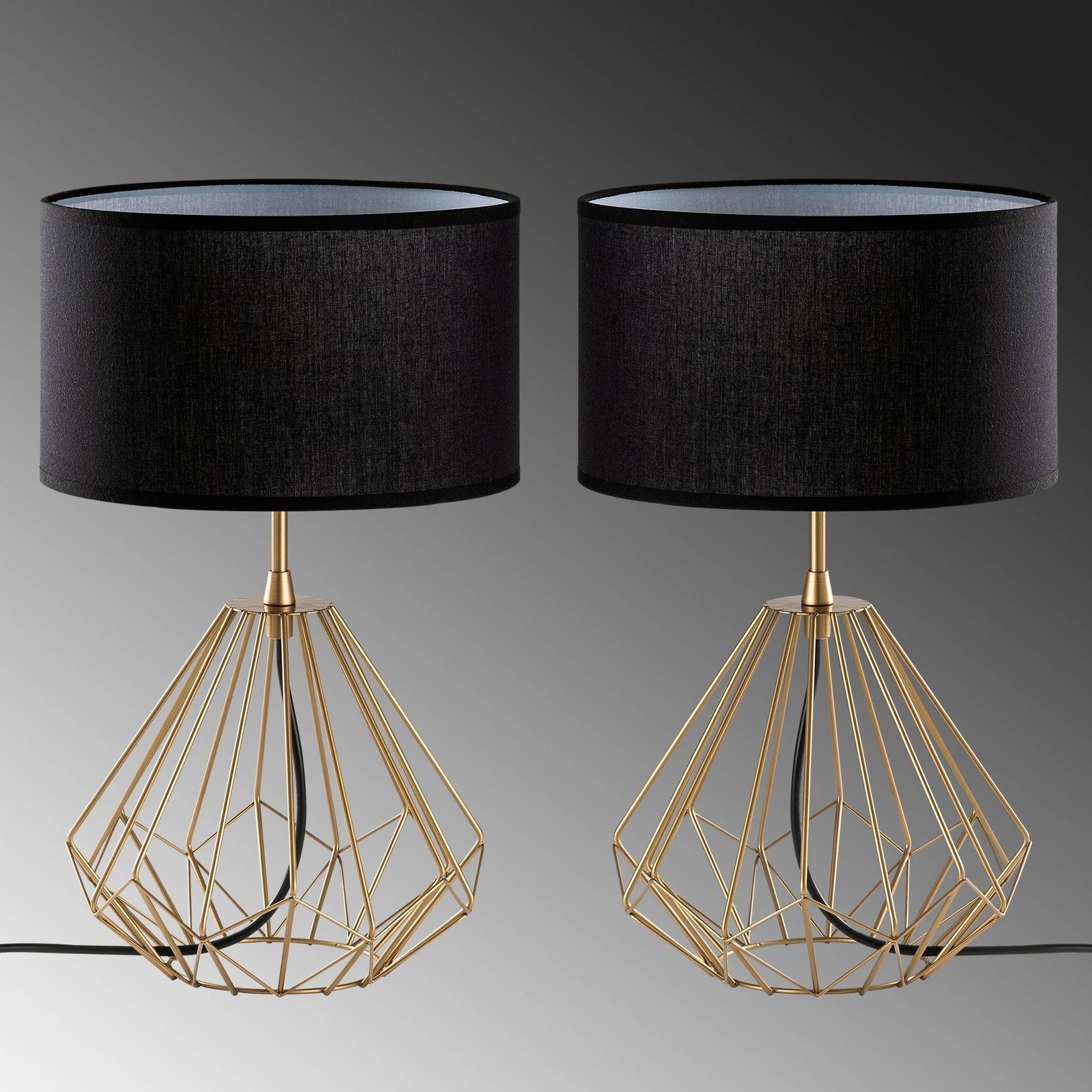 Set llamba tavoline Opviq, Diamond, ngjyrë ari, S-710 (2 copë)