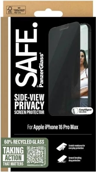 Mbrojtës ekrani PanzerGlass SAFE për iPhone 16 Pro Max 6.9", Privacy, SAFEP95878