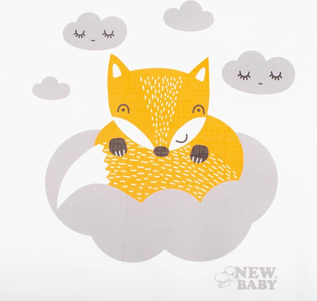 jastëk ndërrimi bebe, New Baby, Fox, 50x70 cm, me fund të fortë dhe anë të ngritura, e papërshkueshme nga uji, e bardhë