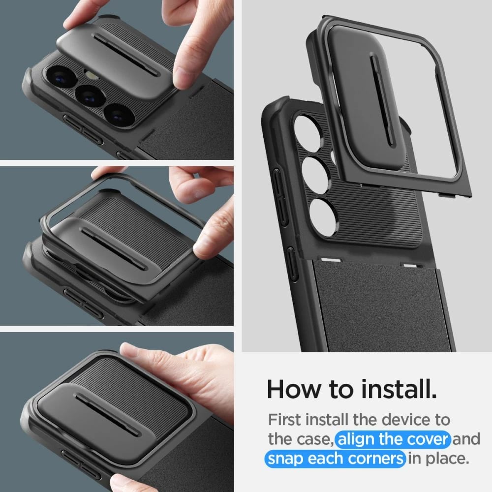 Mbështjellës Spigen Optik Armor për Samsung Galaxy S24, i zi