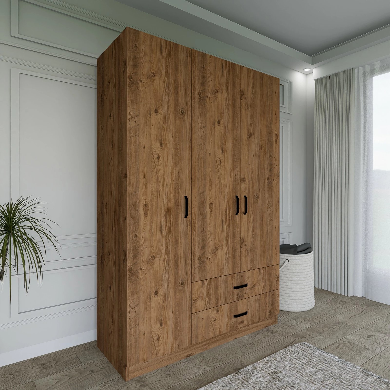 Dollap Hanah Home, Yaman 1600-027, ngjyrë arre, 120x181x45cm