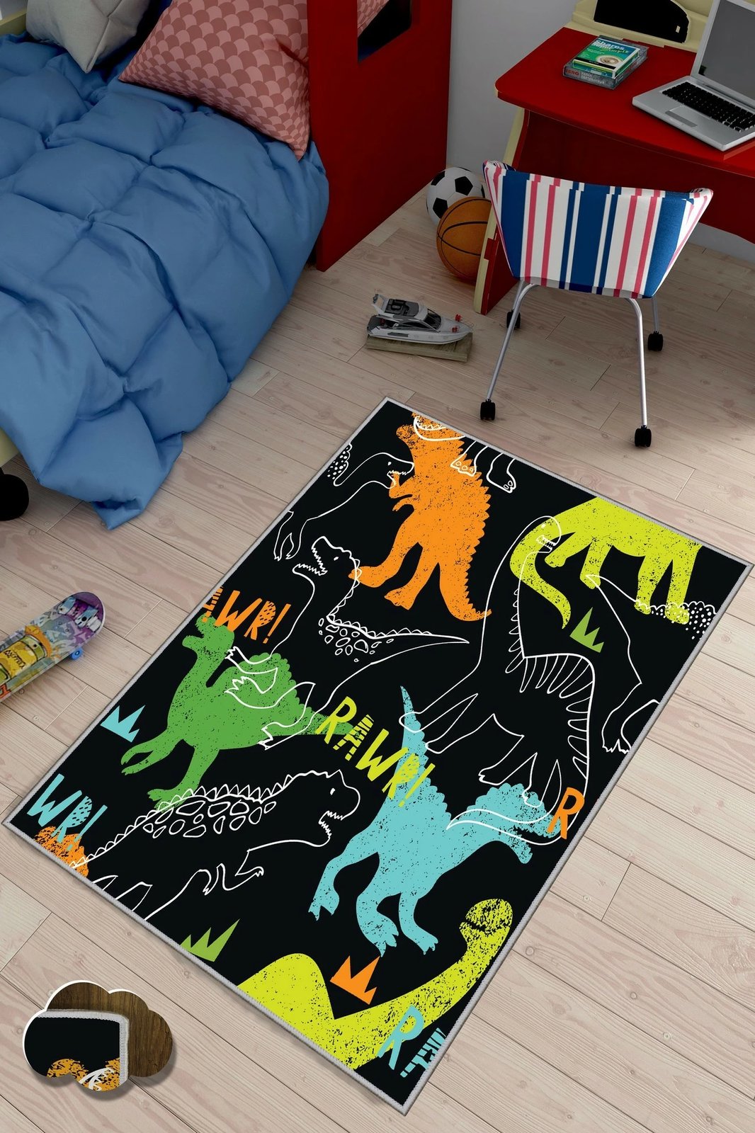 Qilim shumëngjyrësh për fëmijë, dinosaurë, Conceptum Hypnose, EXFAB118, 140x220cm