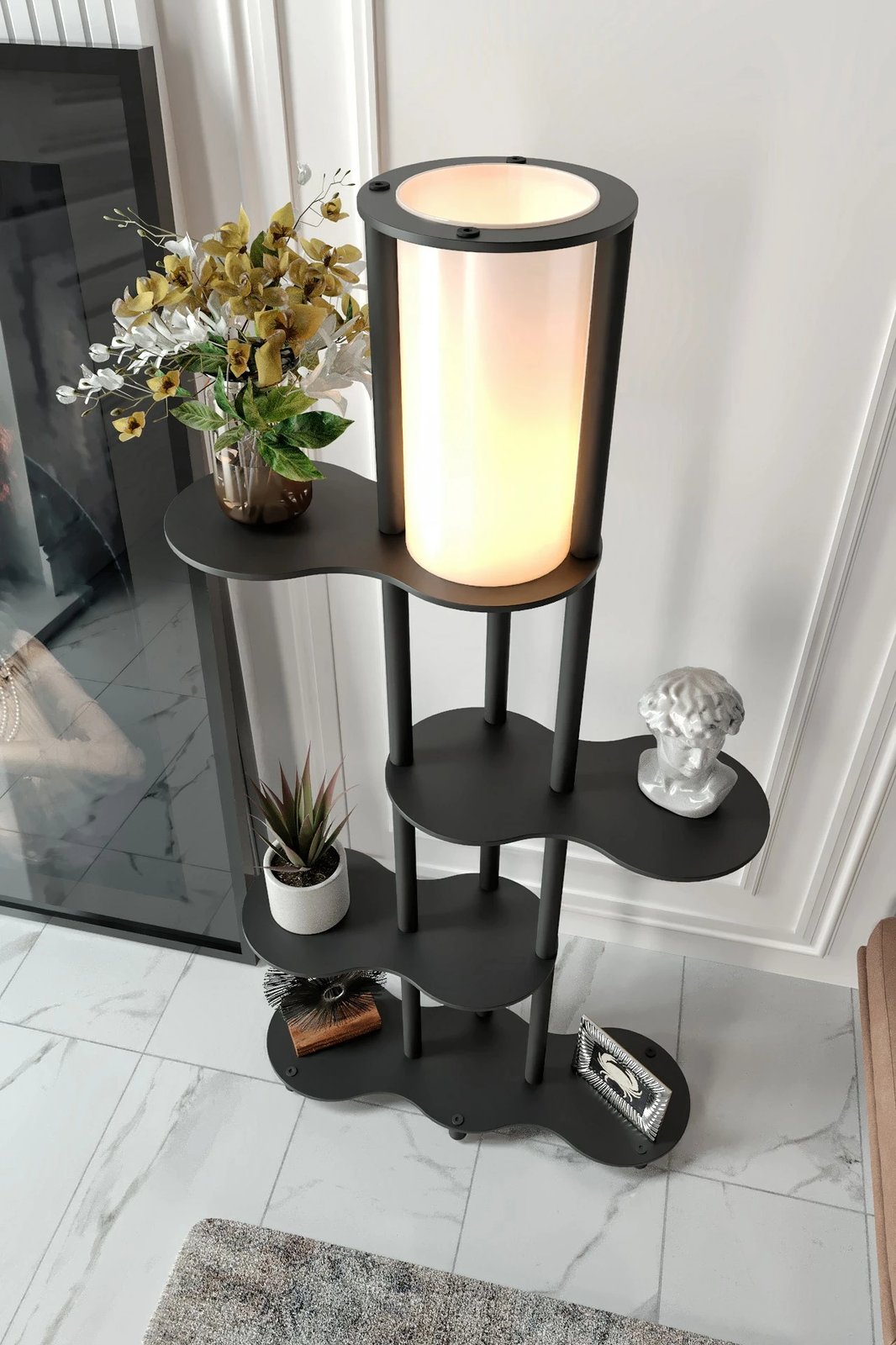 Llambë dyshemeje Opviq, KS-11115, ngjyrë e zezë