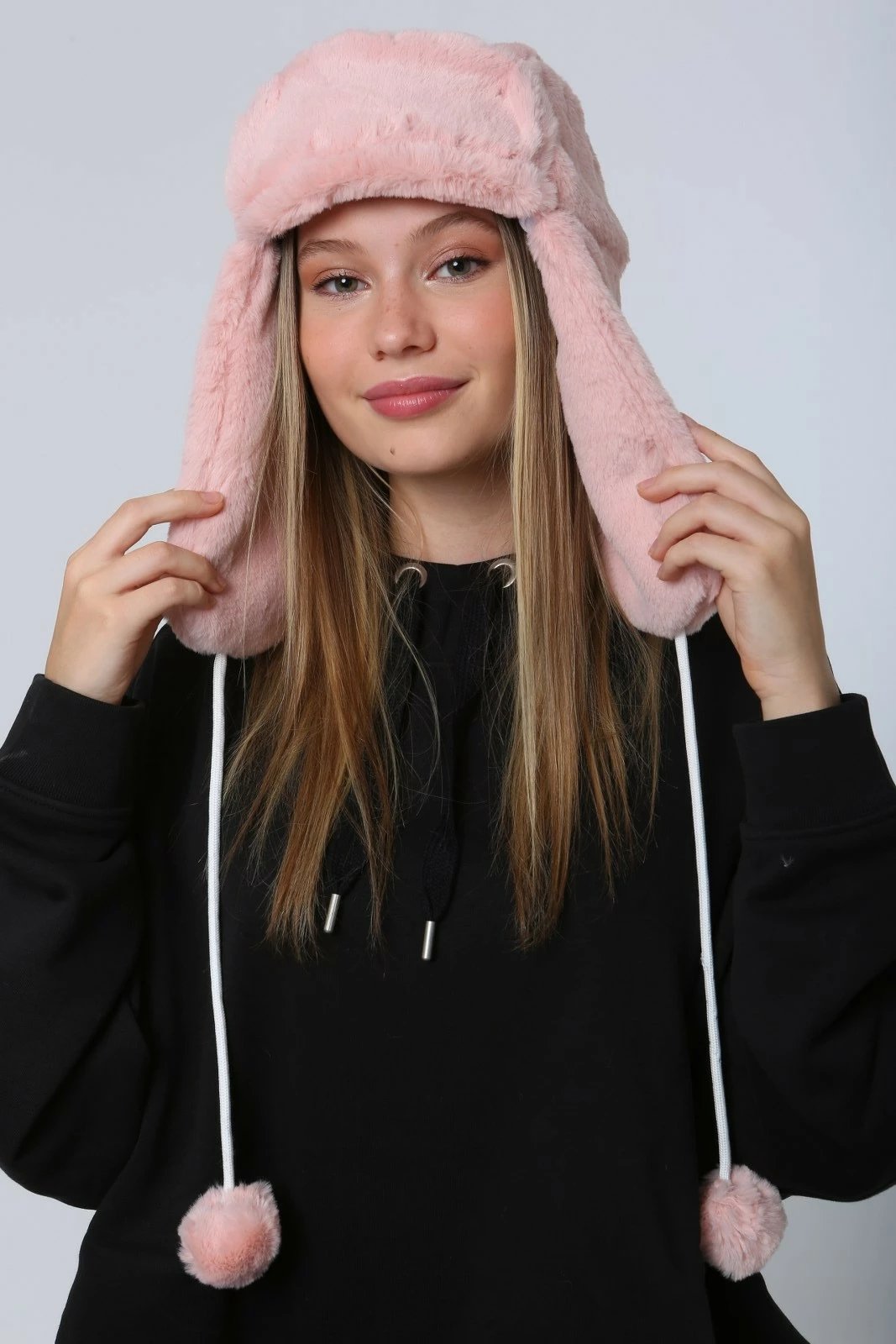 Kapelë dimri për femra, ngjyrë rozë e lehtë, Jumeon, Bere1103