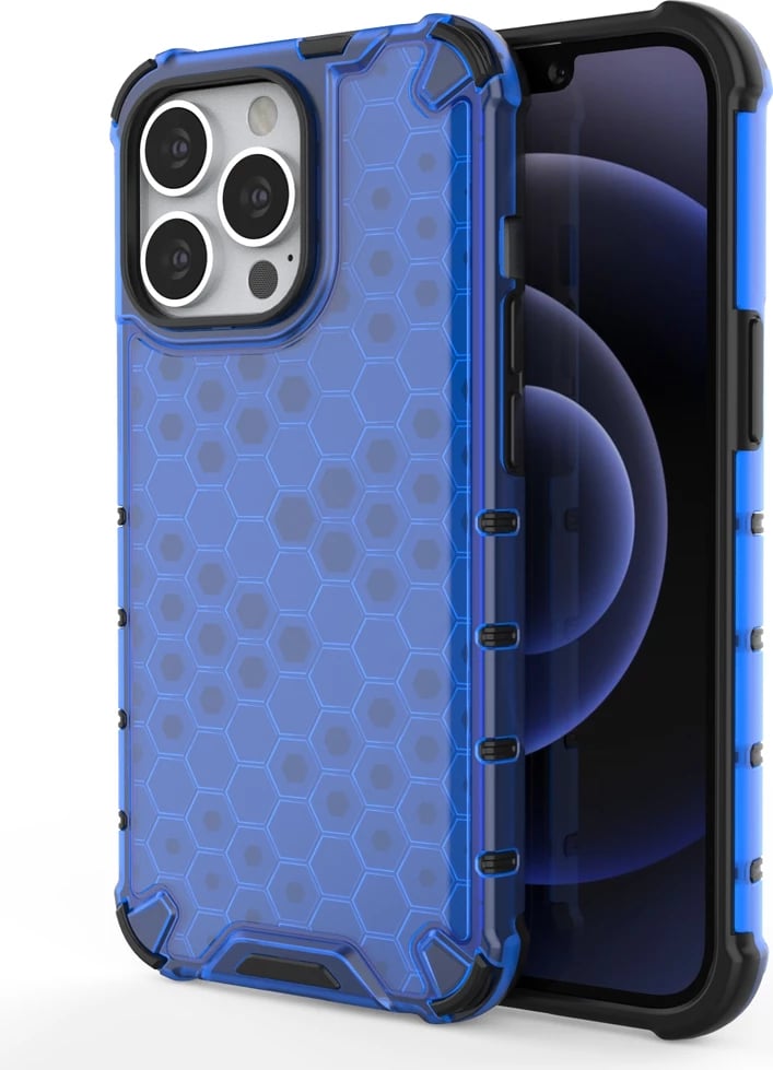 Mbështjellës Hurtel Honeycomb për iPhone 13 Pro, kaltër