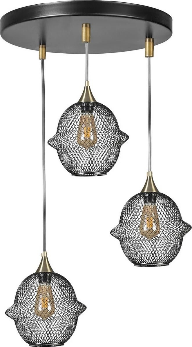 Llambë tavani Opviq Merkür, 3 pjesë, tepsi, ngjyrë e zezë