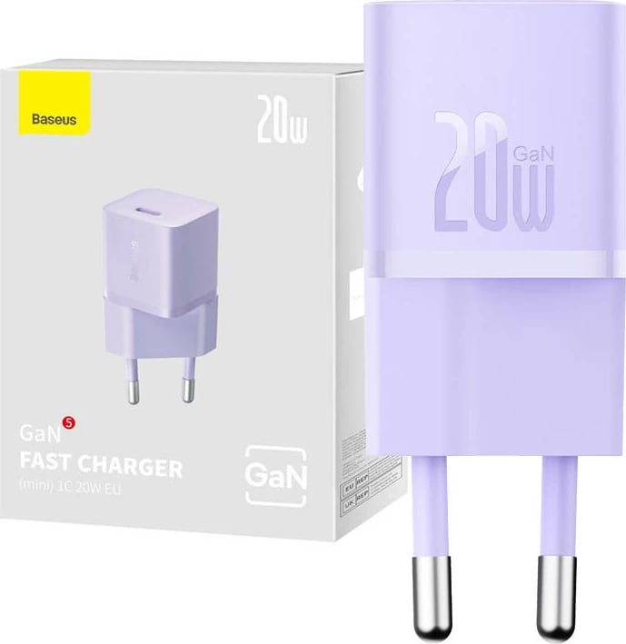 Karikues muri mini Baseus GaN5, 20W, Type-C, vjollcë