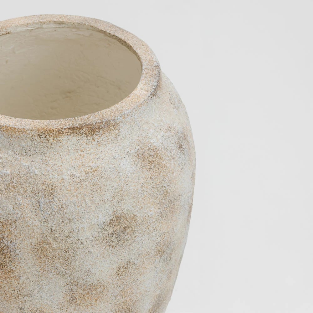 Vazo Skopelos, ngjyrë e bardhë-bezhë, 30x30x37cm