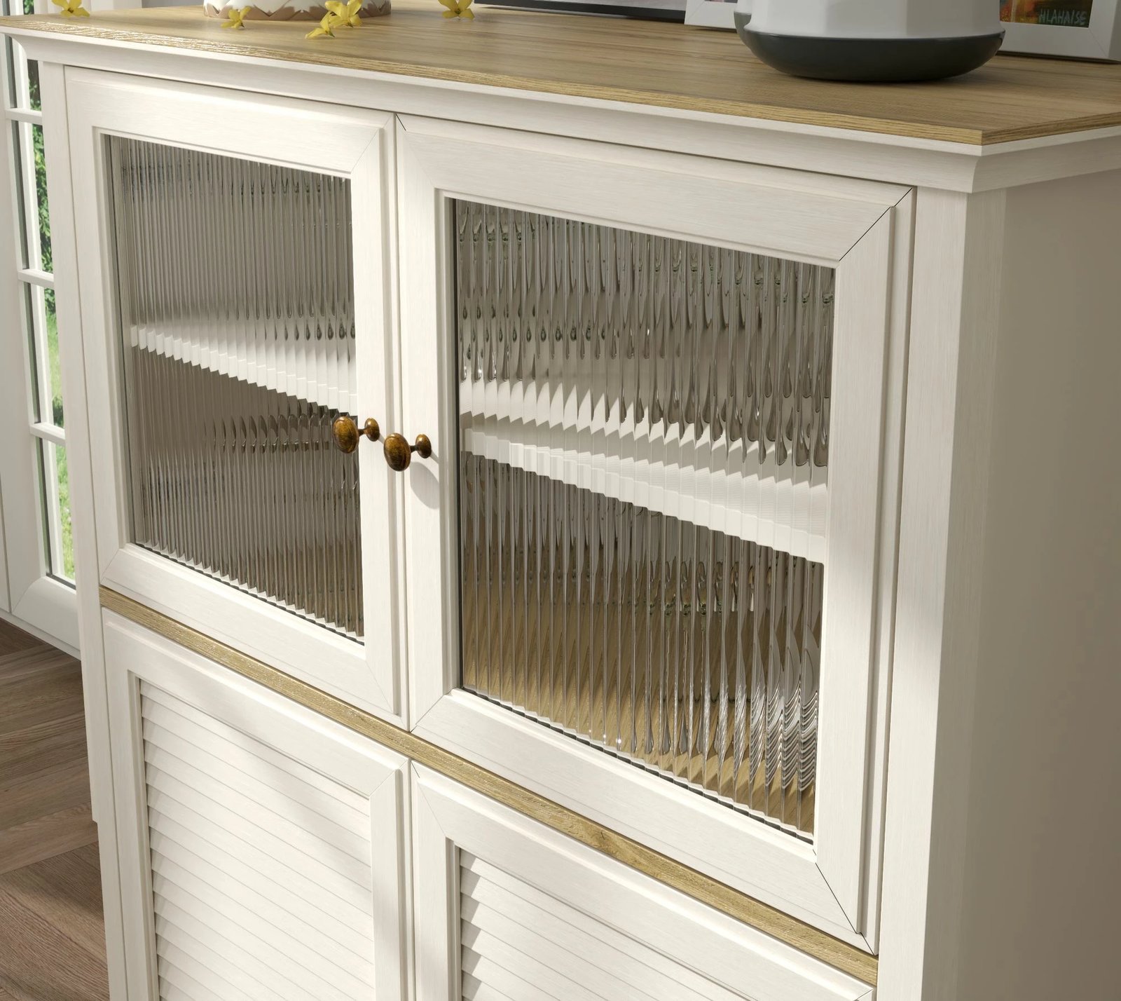 Dollap multifunksional, ngjyrë krem dhe lis, FRN-21022