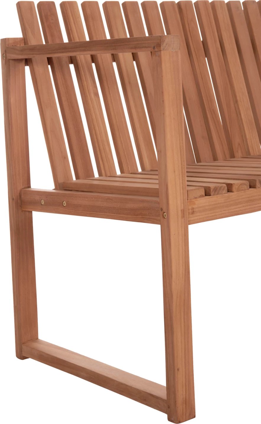 Bankë për jashtë, 2 vende, dru tik, ngjyrë natyrale, VED FH18124, 130x60x86cm