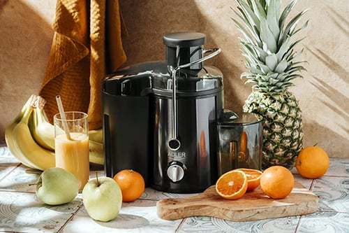 Shtrydhëse lëngjesh, Adler AD 4132, 600W, 0.45L enë lëngu, 1.5L enë tuli, tehe me shtresë titani, dark inox