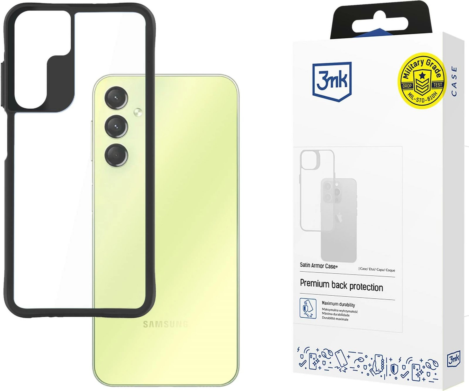 Mbështjellës 3mk Satin Armor Case+ për Samsung Galaxy A25 5G, Transparent