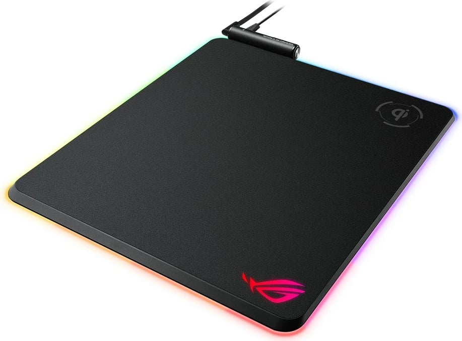 Mauspad ASUS ROG Balteus Qi, RGB, wireless charging, 320x370mm, zi