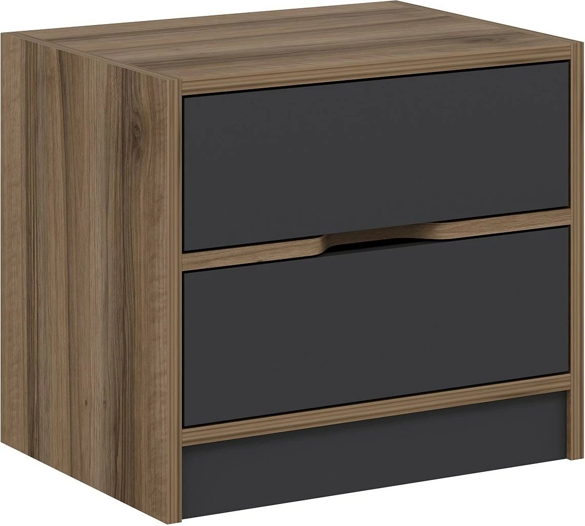 Komodinë natës Hanah Home, Elina, ngjyrë arre dhe antracit, 54x47x40cm