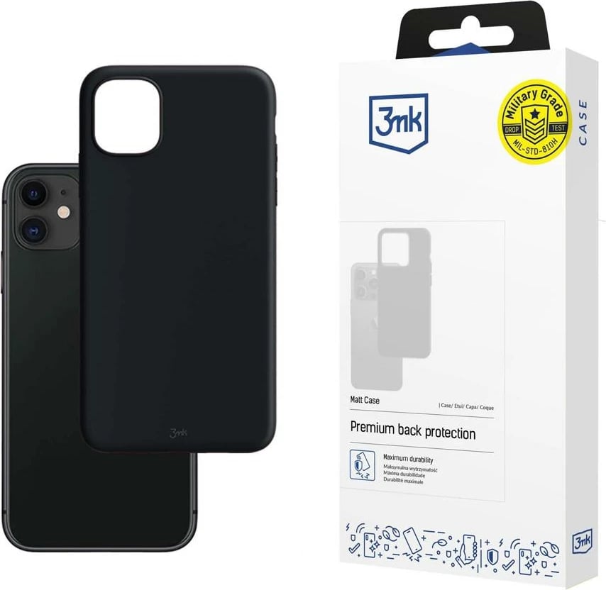 Mbështjellës 3mk Matt Case për iPhone 11, TPU, i zi